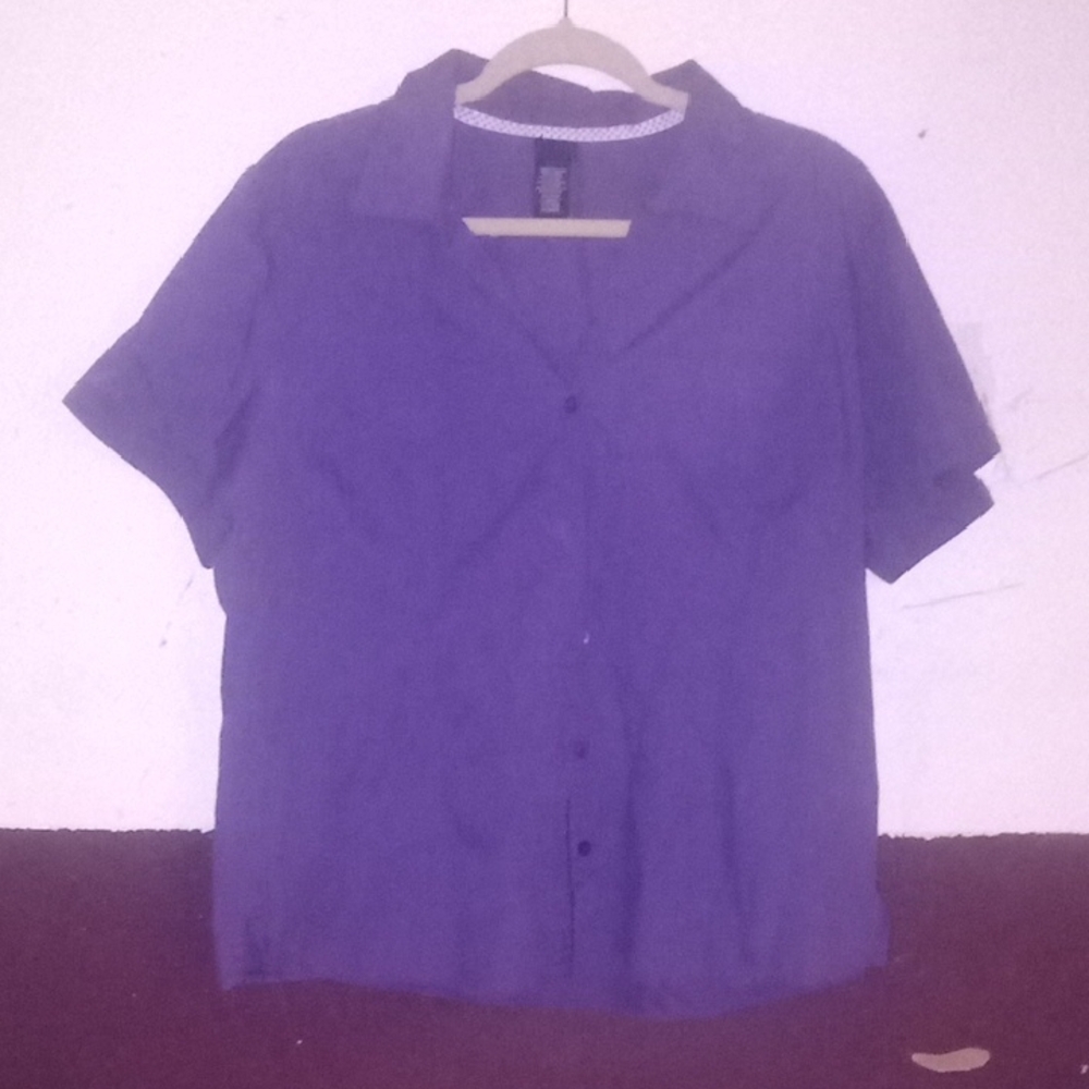 Basic Editions Purple Button Down Shirt
